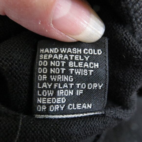 Foxcroft Black & Silver Polka Dot Cardigan Sweater Large - Picture 11 of 11